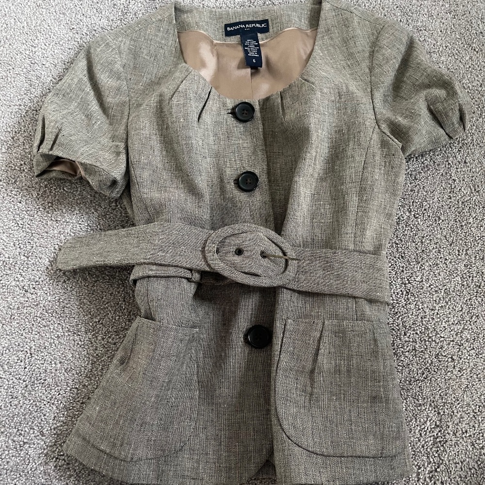 banana republic office/babydoll top with belt